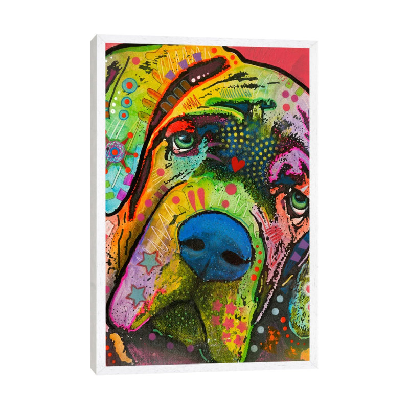 Mastiff by Dean Russo - Print on Canvas, 101.6 cm H x 66.04 cm W, White Framed