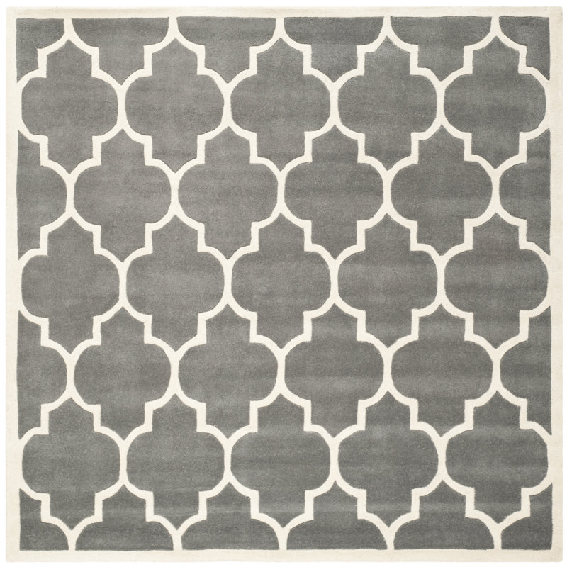 Edgerton Geometric Wool Hand Woven Area Rug, Square 152cm