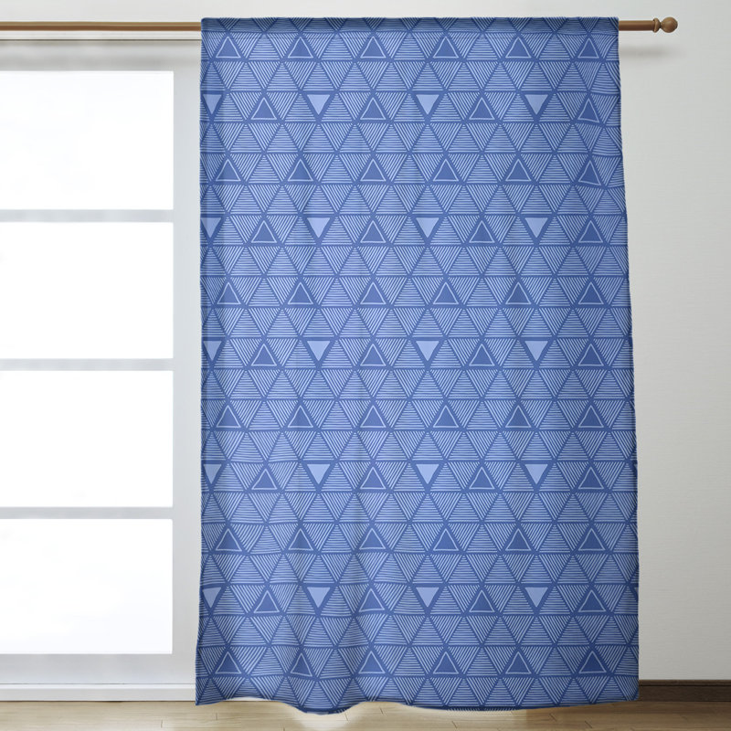 Jordao Room Darkening Curtain Single Panel, Blue