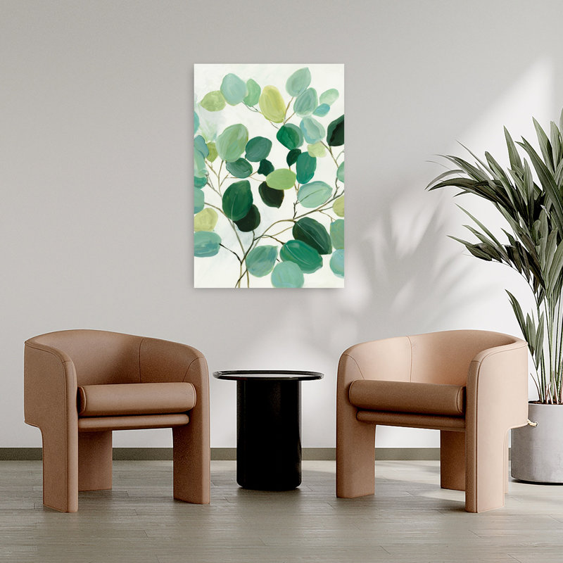 Branche de vert I, art contemporain de paysage minimaliste contemporain, H 36 po x l 24 po
