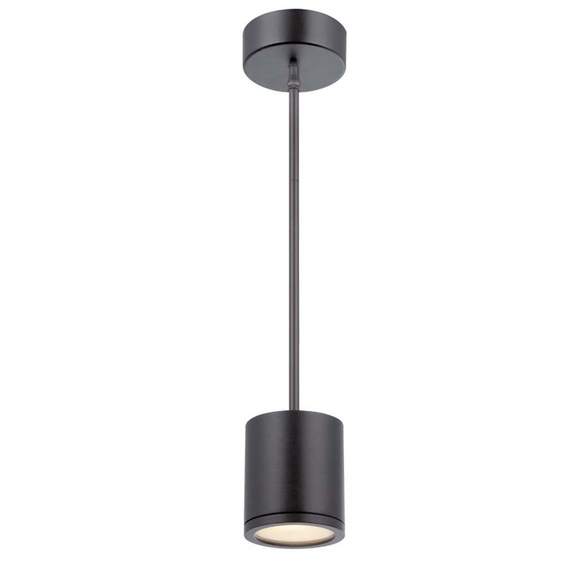 Luminaire suspendu cylindrique à tube DEL à intensité variable, 3000K, Noir