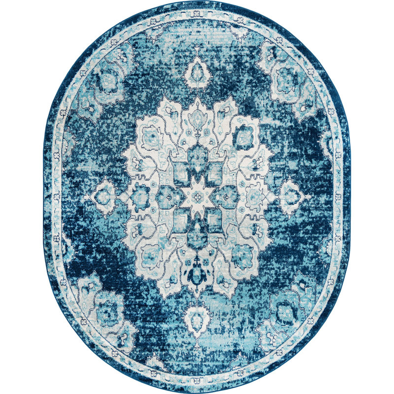 Mirveta Oriental Indoor Rug, Oval 7'10" x 10'