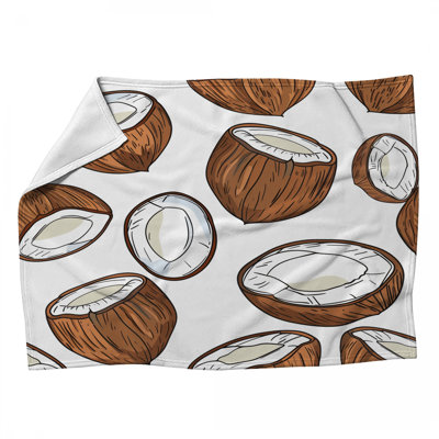 Coconuts Fleece Throw Blanket - Food Throws for Sofas or Beds