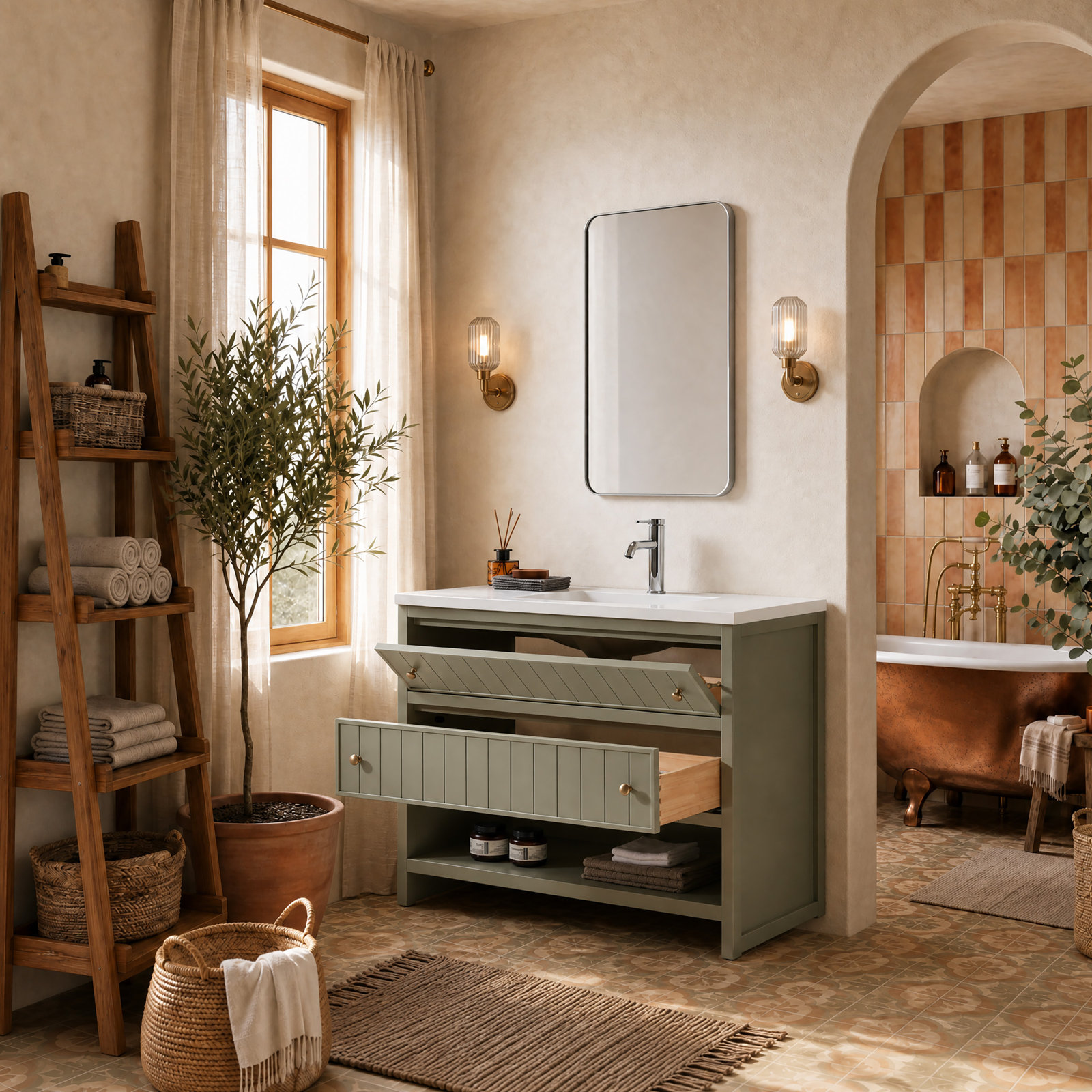Bathroom Vanity, Olive