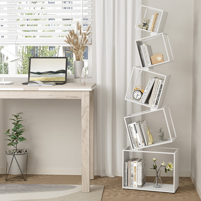 Geometric Bookcase, White