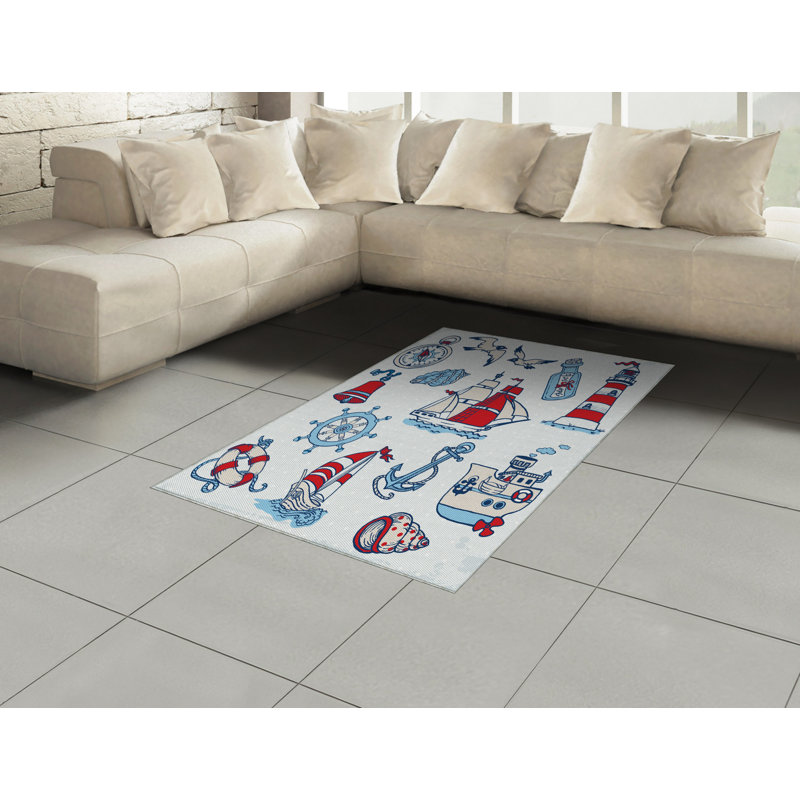 Cartoon High Density Long Fiber Poly Threads Decorative Area Rug Carpet, Rectangle 4' x 5'8"