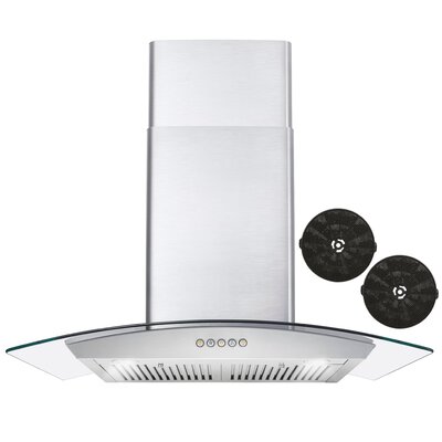 30"" 380 CFM Ductless Wall Mount Range Hood in Stainless Steel -  Cosmo, COS-668WRC75-DL