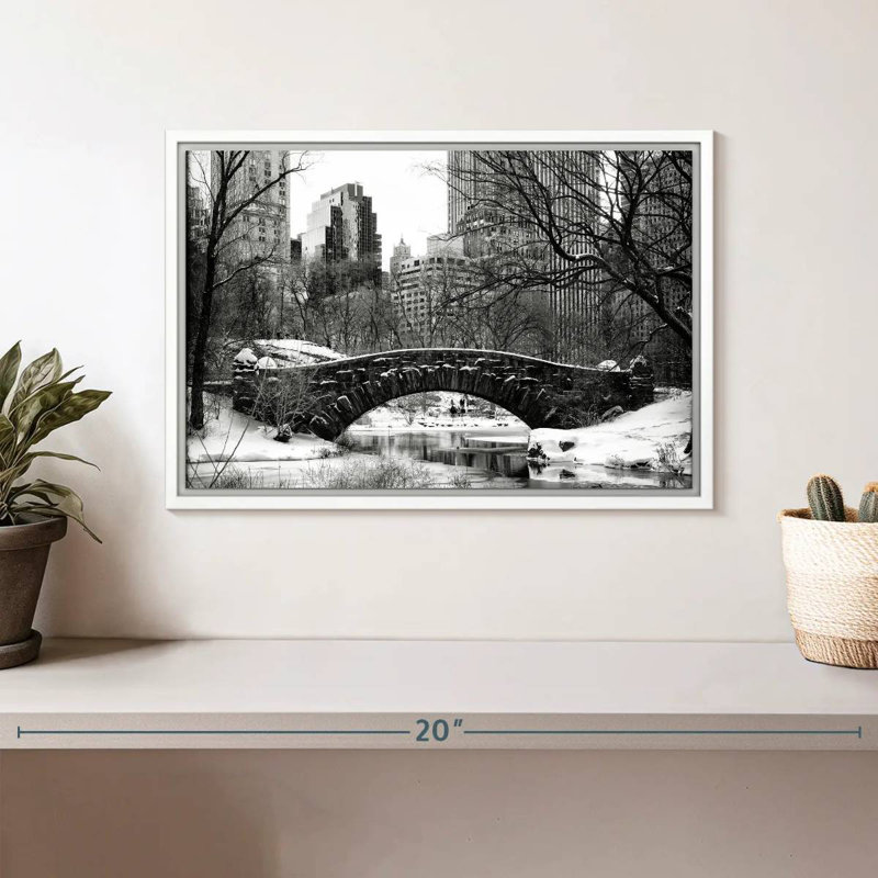 Central Park BW, Cadre flottant blanc, 13 po x 9 po