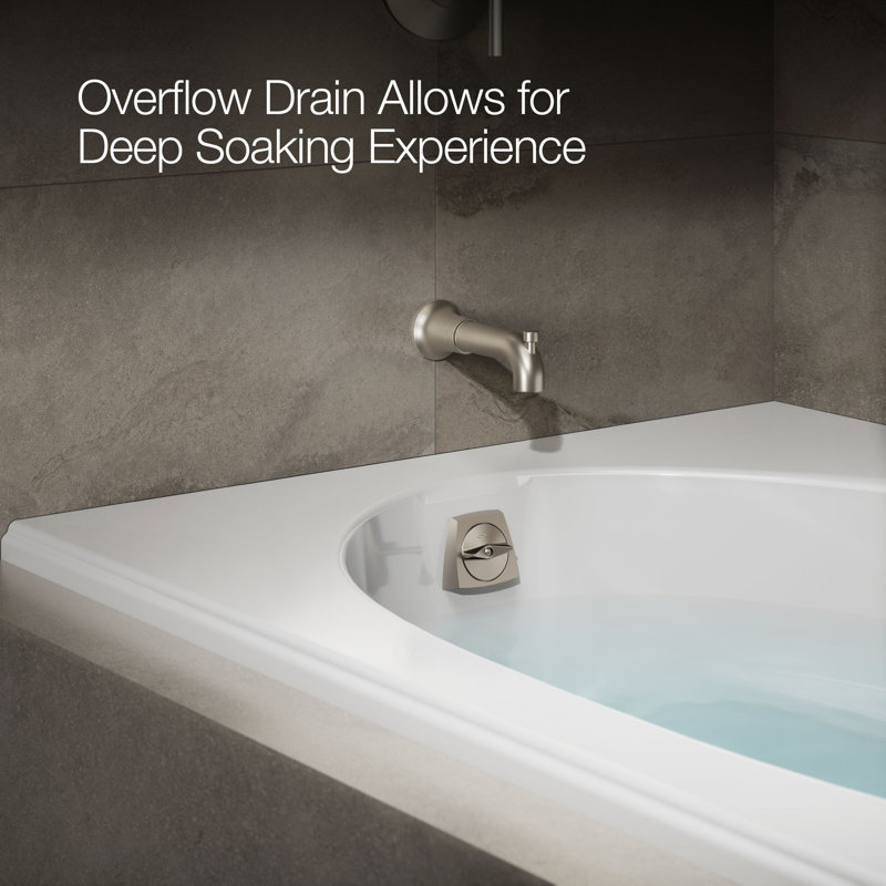 60" x 42" Drop In Soaking Bathtub, White, Left