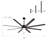84" Black Ceiling Fan With Lights For Living Room, Remote Control And Quiet Reversible DC Motor