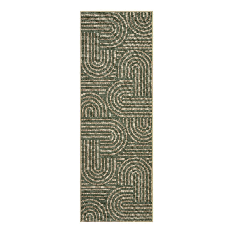 Modern Runner Rug for Hallway 2x6 Striped Easy Jute Rug with Non-Slip Backing, Washable Geometric Stain-Resistant Kitchen Runner