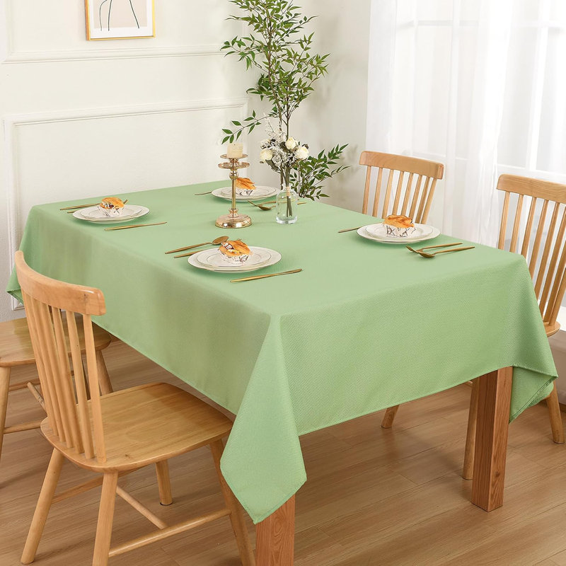 1 Piece Rectangle Textured Tablecloth Waterproof Antiwrinkle SpillProof Jacquard Table Cloth, Decorative Fabric Table Cover for Kitchen, Dining, Wedding, Parties, Outdoor Picnic