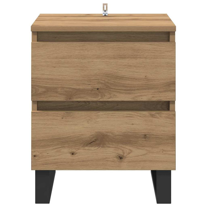 40 cm W Bedside Table, Artisan Oak
