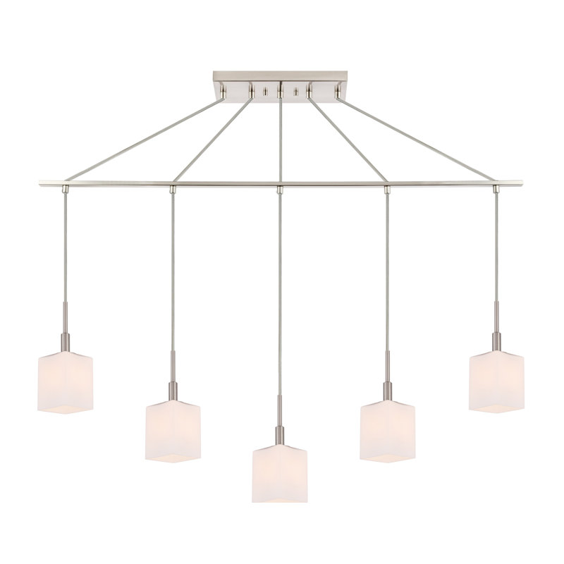Thiede 5 - Light Kitchen Island Pendant, Nickel, Halogen