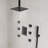 Ceiling Mounted Thermostatic Shower System ,  Square Shower Faucet Set with 12-Inch Shower Head & Handle Set, Valve Trim Kit-79242908