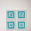 Sea Life Blue Quadrupych - ensemble de 4 reproductions de cadres photo-27007751