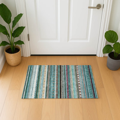 Premium Machine Washable Mayfield AMF2218 Striped Rug