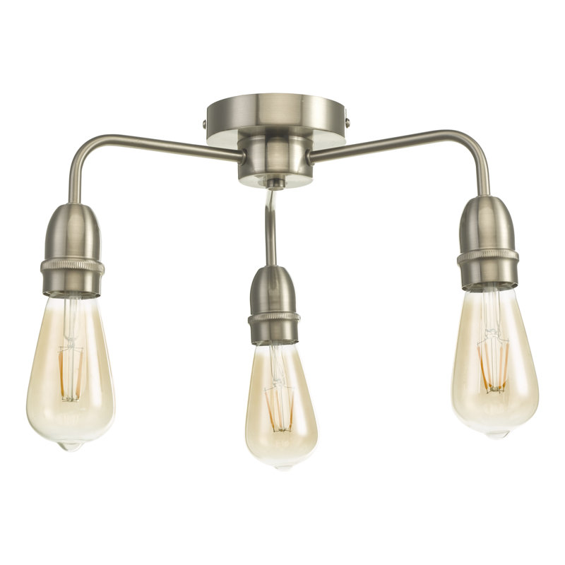 Luyster Semi Flush Mount, Satin Chrome