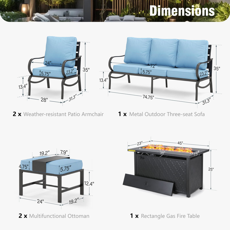 Ensemble de conversation Tapasi, Oui, Light Blue