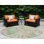 Tapis intérieur rond antidérapant rond 8 pi ivoire et doré