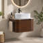 Meuble-lavabo 24 po avec lavabo, armoire murale avec porte-serviettes gratuit, lavabo simple en céramique ovale, sans bonde ni robinet, pré-assemblé