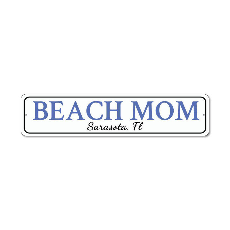 Plaque en aluminium Beach Mom, H 4 po x l 18 po x P 0,04 po