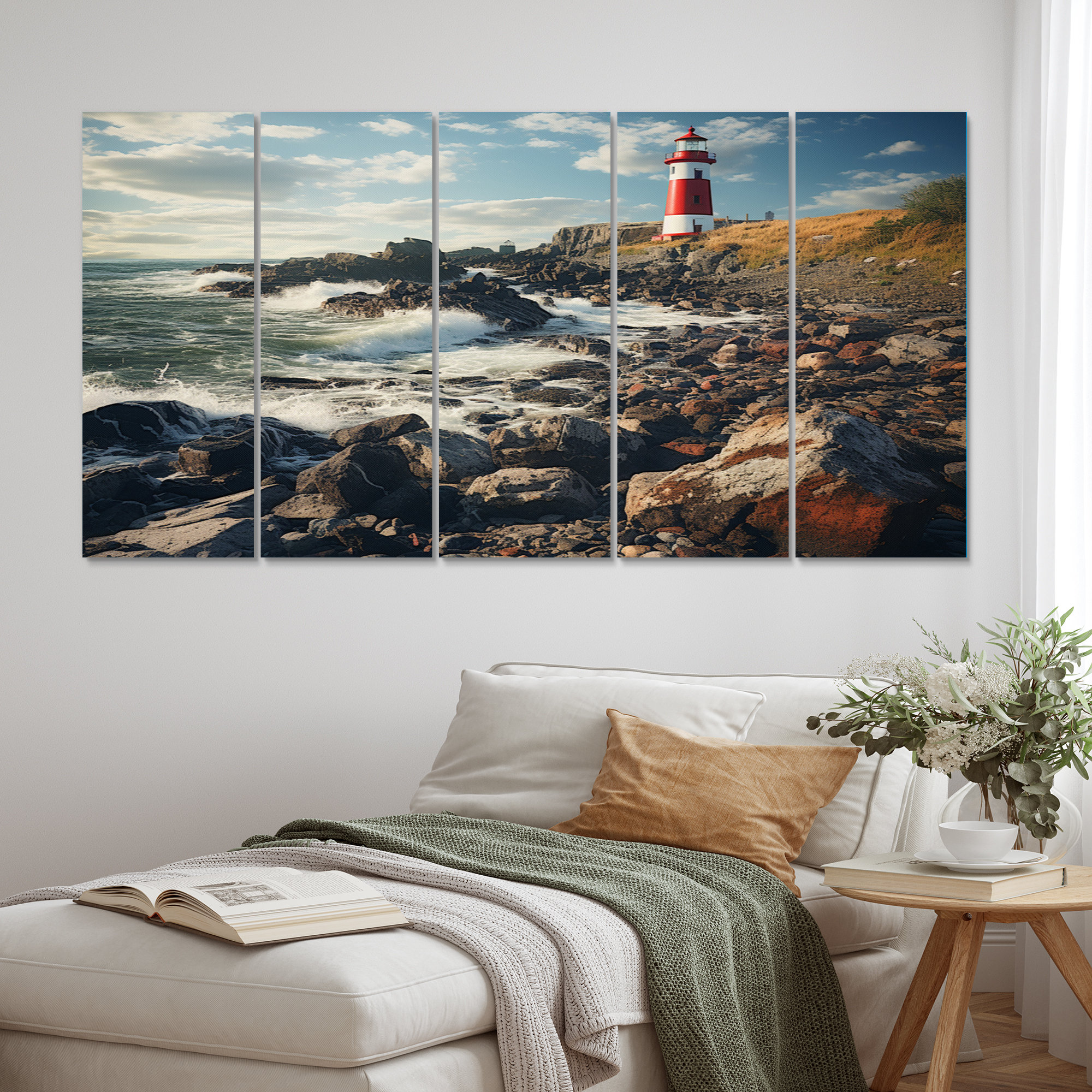 Breakwater Bay Canada Eastern Lighthouse I On Canvas 5 Pieces Print ...