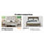 Structure de lit plateforme grand en bois avec tête de lit, conception silencieuse, aucun sommier requis, assemblage facile et grand rangement sous le lit.-631552068