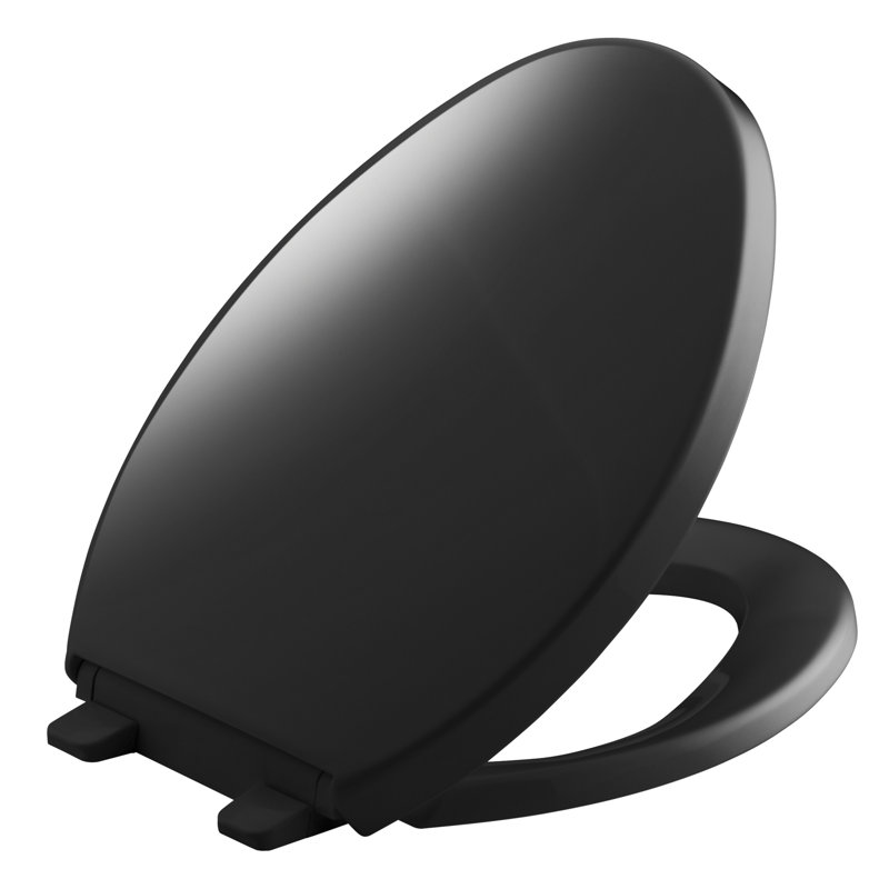 Siège de toilette allongé Saile, Noir, Loquet non prêt
