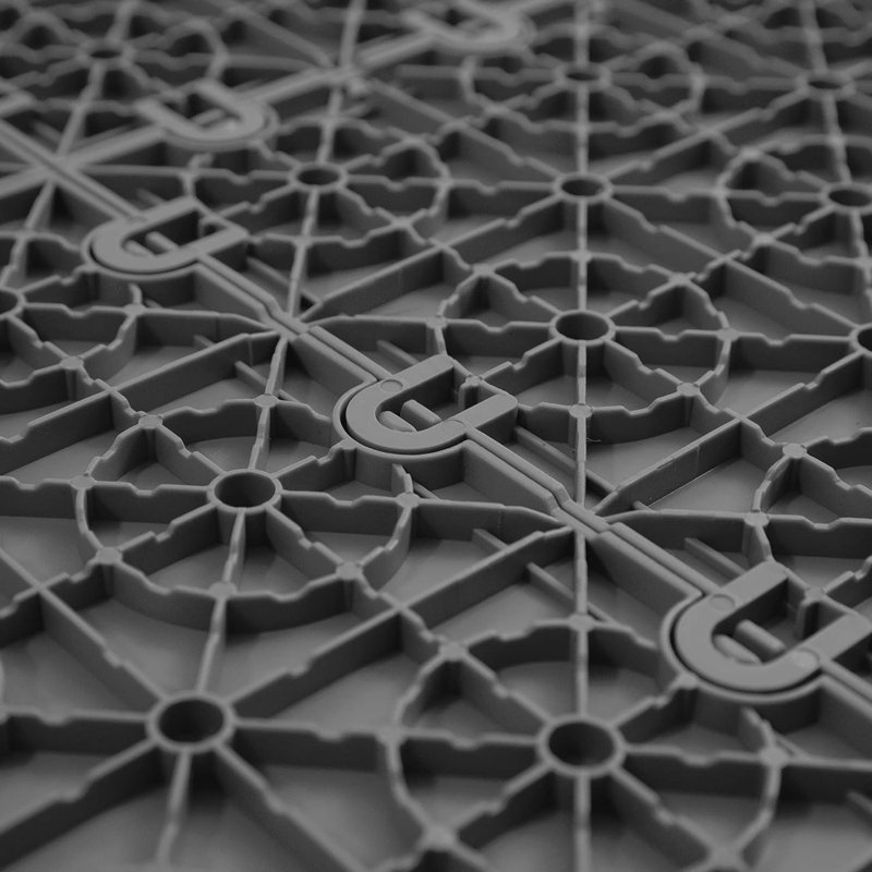 Carreau de plancher de garage 12 po x 12 po, Noir