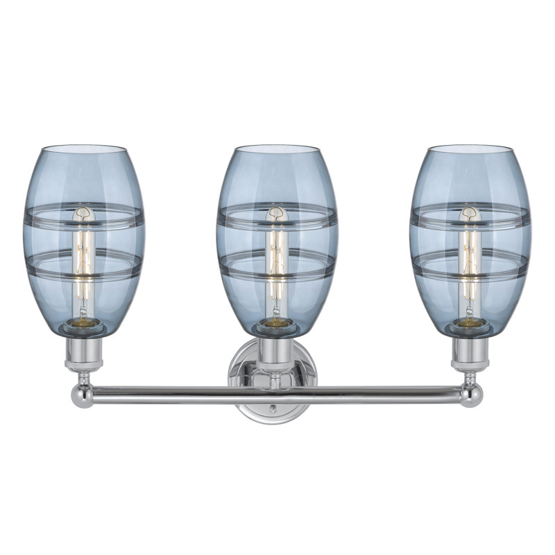 Kusham 3 - Light Dimmable Vanity Light, Princess Blue, Polished Chrome