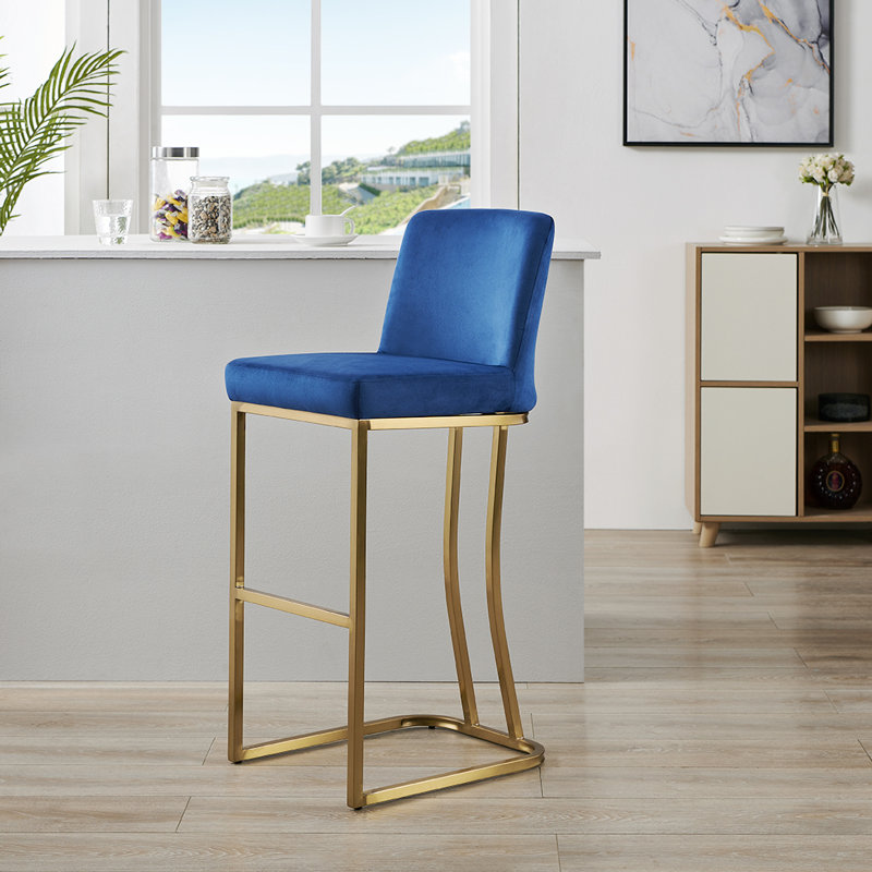 Tabouret en acier inoxydable de 30,3 po Drucker, Marine