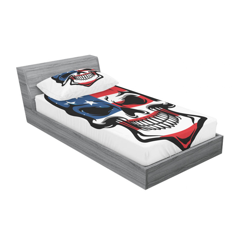 Skull Microfiber Sheet Set, Twin Sheet Set