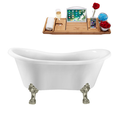 62.2'' x 30.7'' Soaking Acrylic Bathtub
