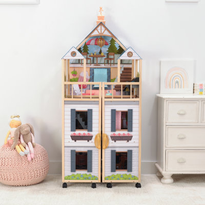  Maison de poupée en bois Secret Reveal avec lumières, sons et 47 accessoires