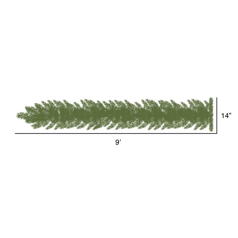 Vickerman Bangor Mixed Pine Artificial Christmas, Warm White LED Mini Lights., 9' L x 14" H