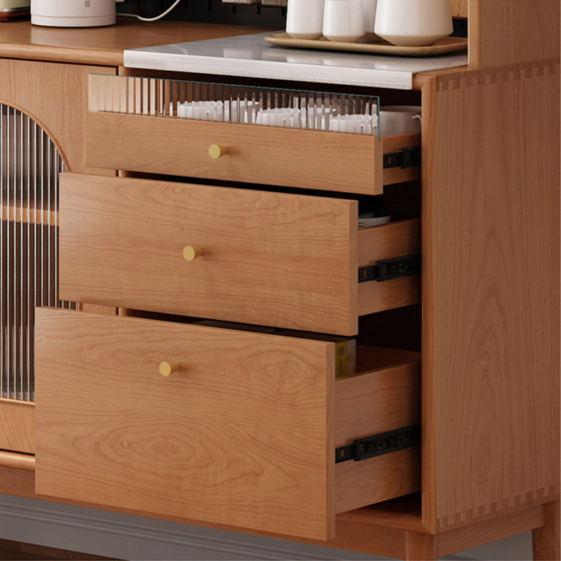 Scandinavian One-Piece Solid Wood Food Cabinet