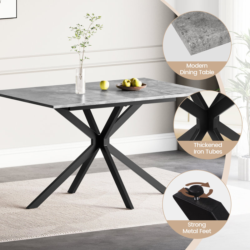 4 - Person Drop Leaf Dining Set, Grey, Black