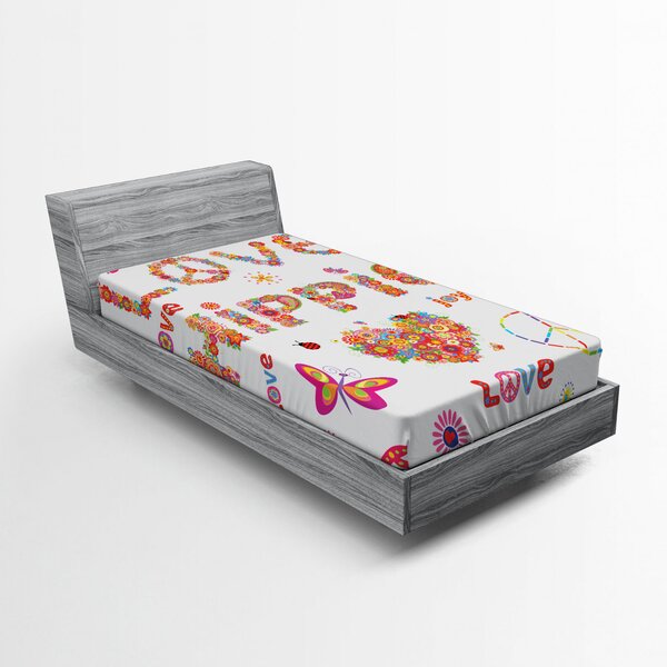 Ambesonne Microfiber Floral Fitted Sheet | Wayfair