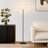 Atlas 64.5 in. Modern LED Energy Efficient Floor Lamp with Unique Resin Round Shade
