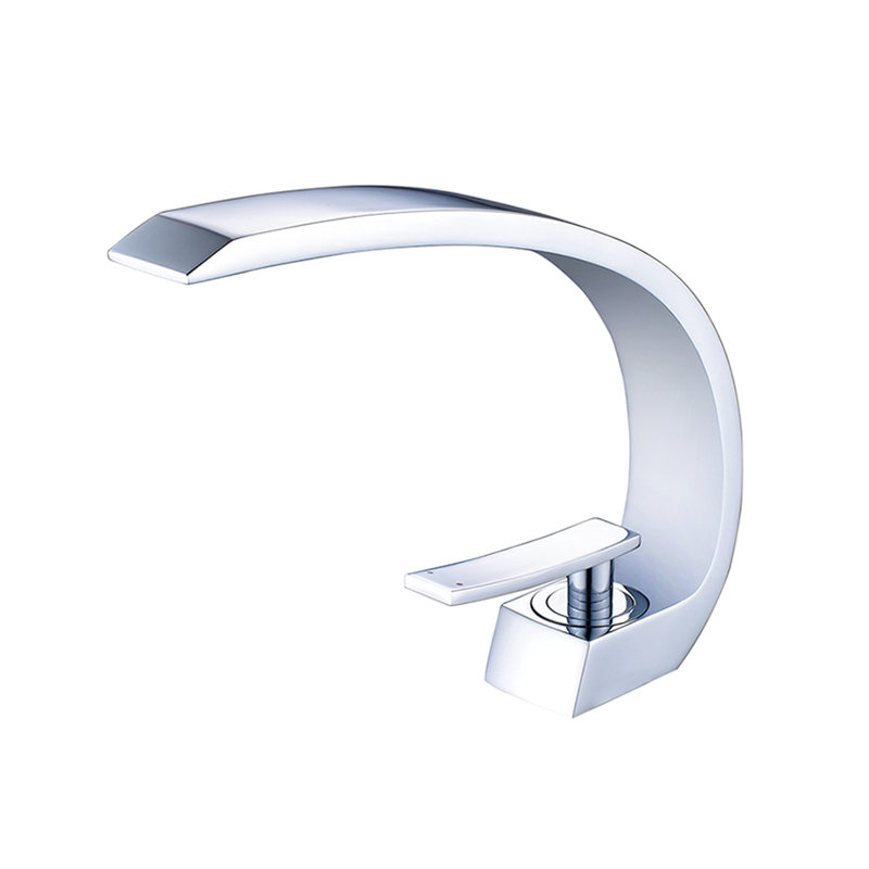 Modern Bathroom Tap - Single Hole Basin Faucet With Nickel Finish And Side, Nickel