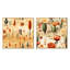 Katie - Ensemble de 2 collages carrés botaniques abstraits-102163028-102163029
