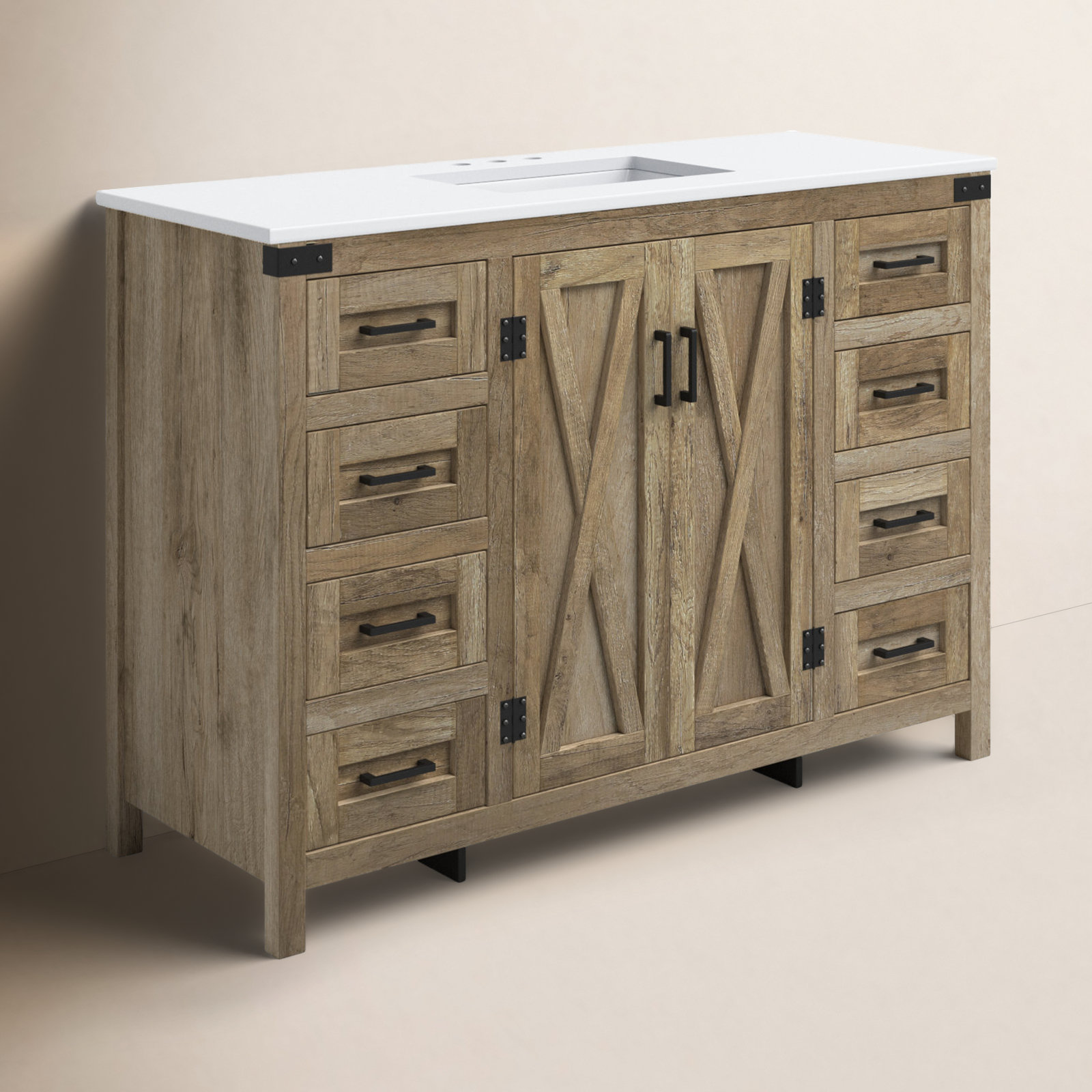 Slayton 48 " Single Bathroom Vanity, Natural Oak