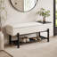 Banc de rangement rembourré Farmhouse avec compartiment caché, banc de hall d'entrée moderne-50874407
