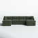 Annai 129" Wide Reversible Modular Corner Sectional with Ottoman