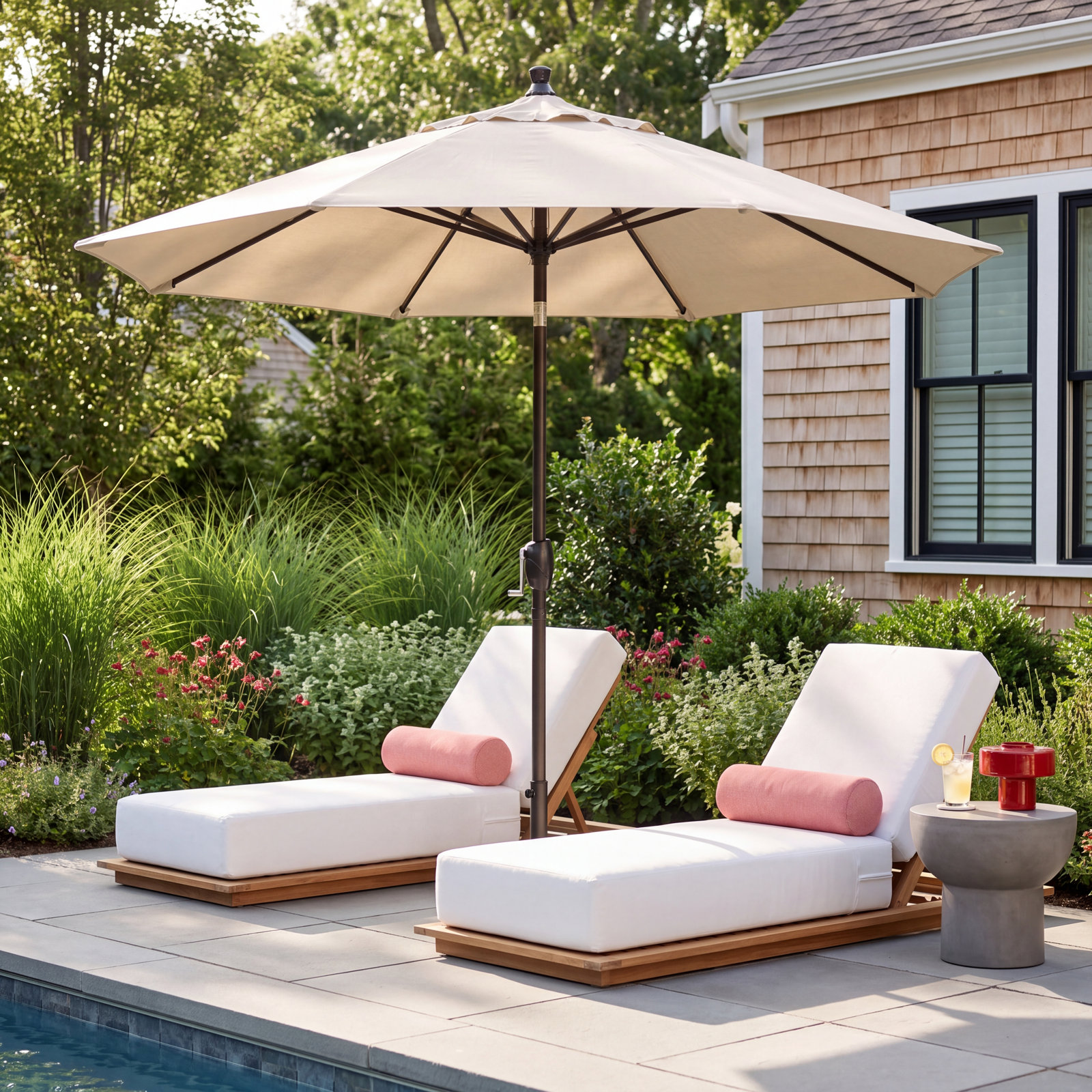 Stevie 9' Umbrella, Antique Beige Performance