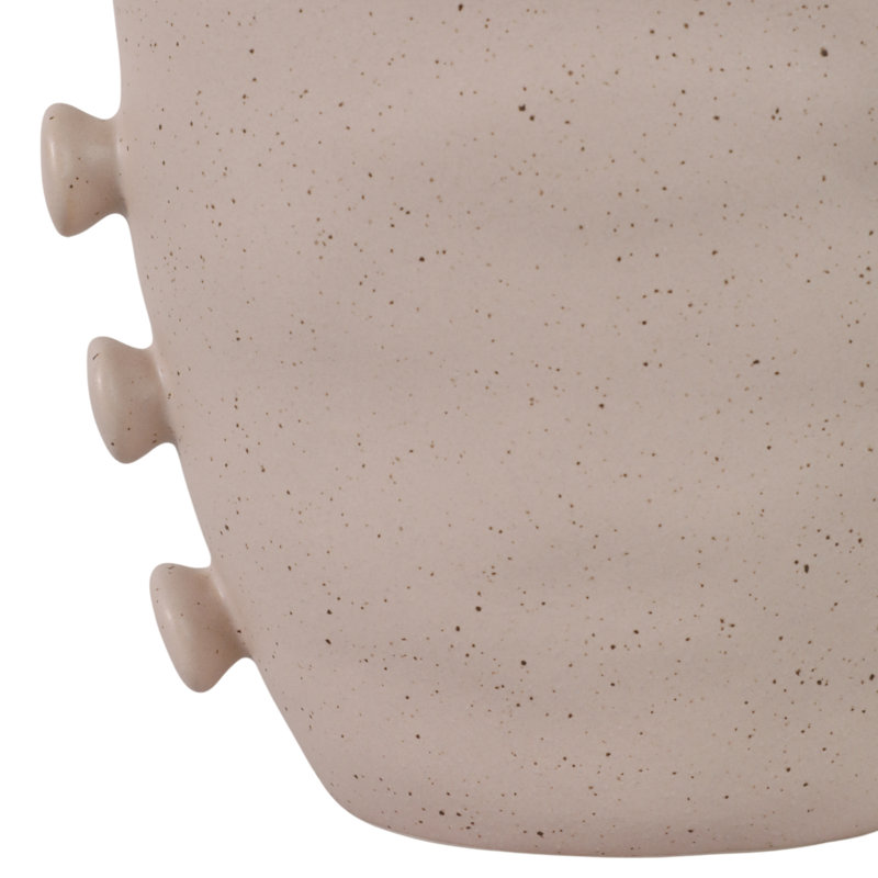 Statement-Making Vase For Home Decor And Table Styling -  Sculptural Tall Flower Vase With Unique Side Detailing - Ivory