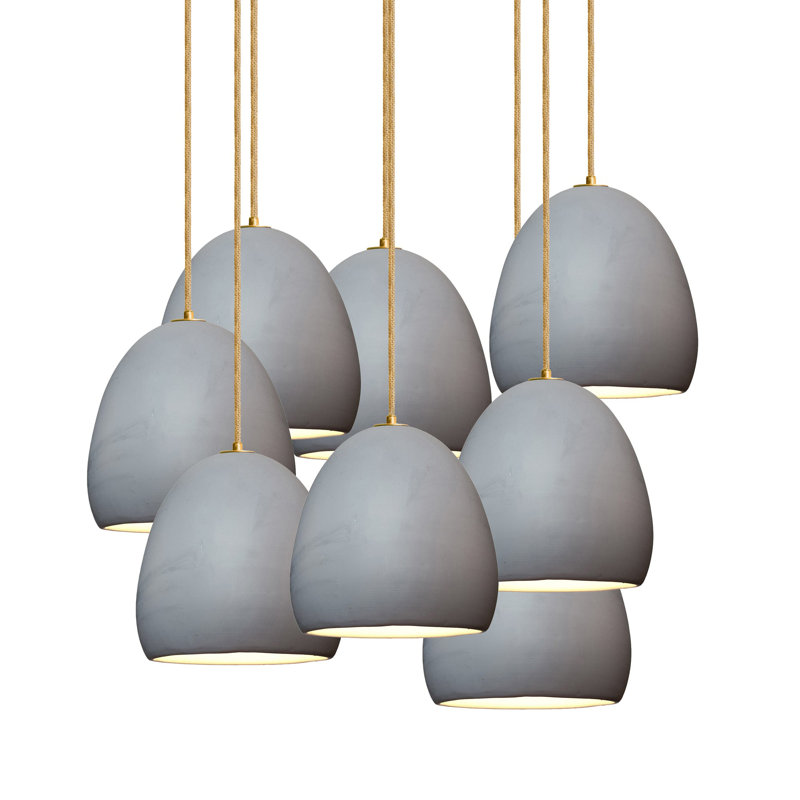 Clay 8 - Light Dimmable Dome Chandelier, 100" H, No Bulb, 0