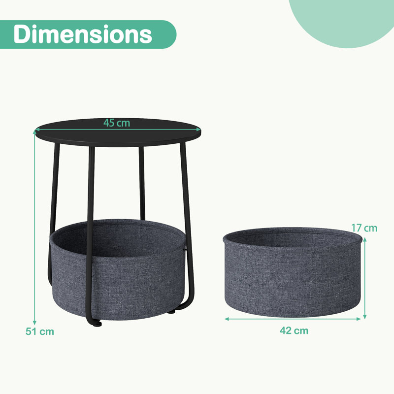 End Table, Grey, Black