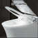 Luxury Smart Toilet With Dryer And Warm Water,  Elongated Bidet Toilet With Heated Seat, With Remote Control, LED Night Light, Power Outage Flushing, Soft Close Cover,Whit